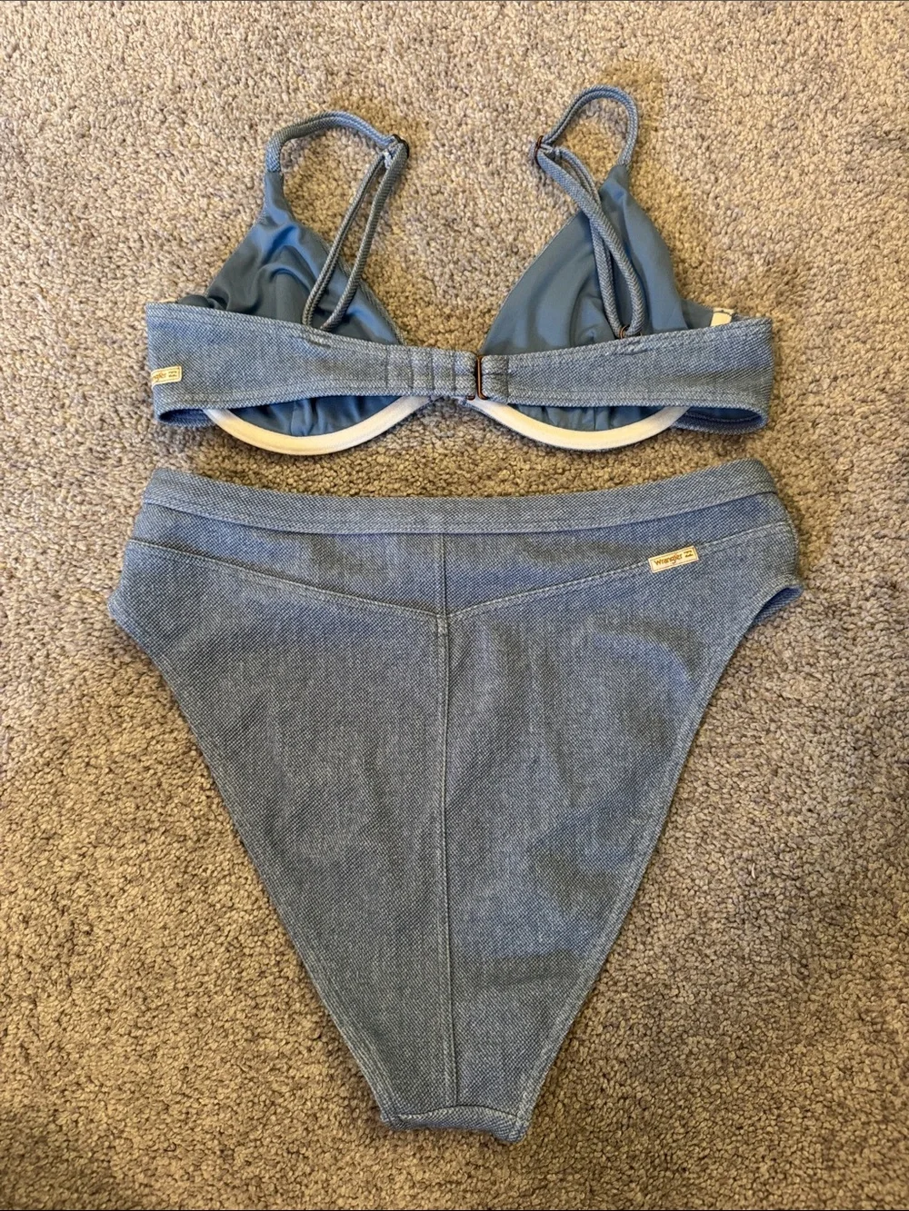 Wrangler Down with Denim Underwire Bikini Top and High Maui Bottom